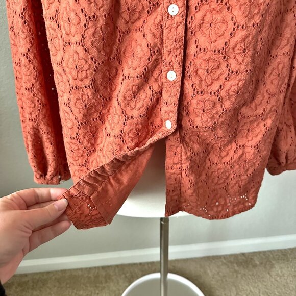 Roller Rabbit Eyelet Blouse Top in Terra - Picture 7 of 14